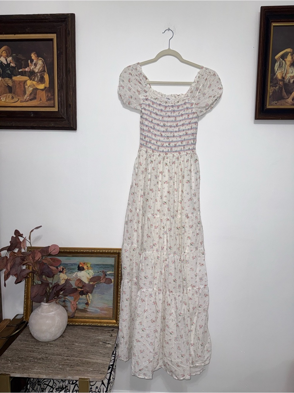 Storia white Maxi Dress with Pink Floral Print - Picture 7 of 7